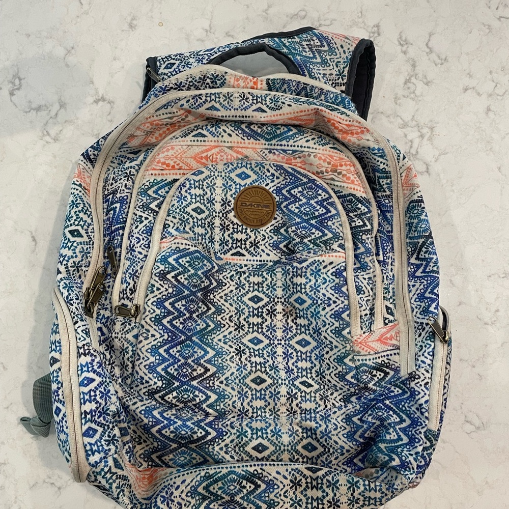 Dakine Blue and Orange Patterned Backpack